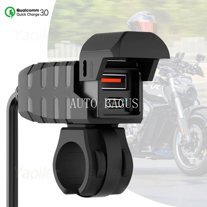 2025New qc3.0 รถจักรยานยนต์เครื่องชาร์จ USB 12v กันน้ํา pd3.0 พอร์ตซ็อกเก็ตแฮนด์อะแดปเตอร์ชาร์จด่วน 