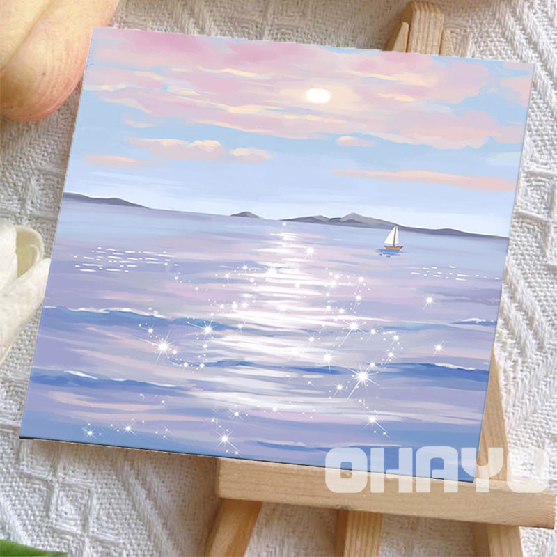 ohayo [มีเฟรม] 20*20 ซม ระบายสีตามตัวเลข ภาพวาดตกแต่งอะคริลิก ของขวัญที่ดีที่สุดสำหรับเด็ก ของขวัญ DIYระบายสีภาพ - รูปที่ 3