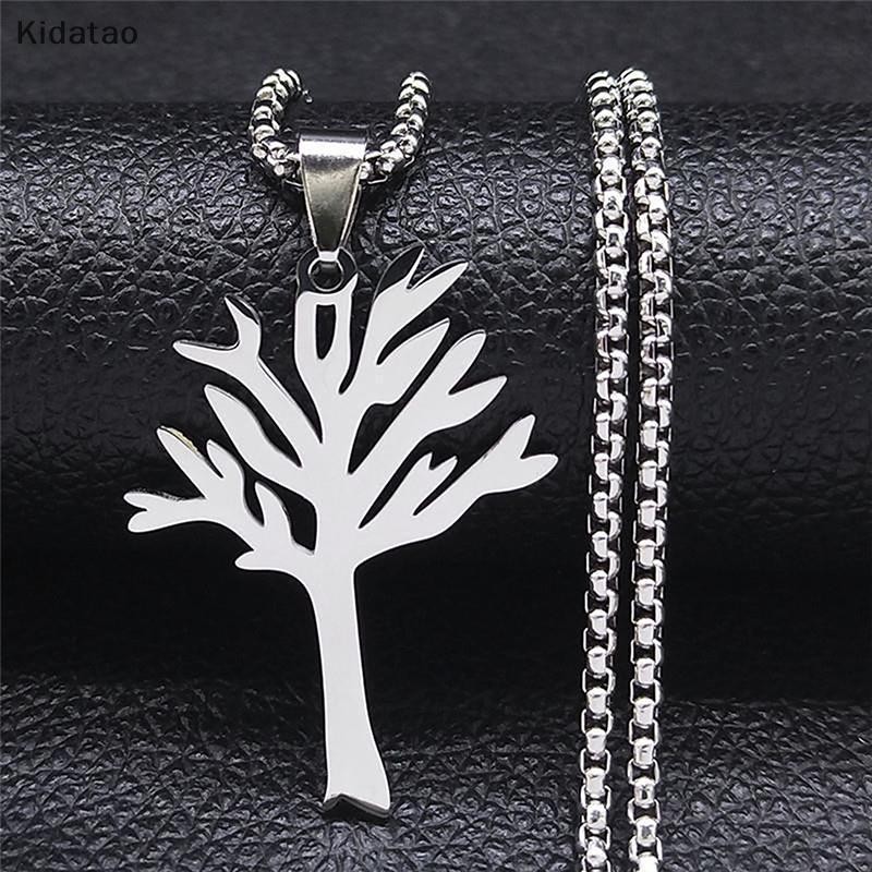 Kidatao สแตนเลส Tree Of Life จี้สร้อยคออินเทรนด์ Hip-hop สไตล์บุคลิกภาพ High-End Clavicle Chain สําหรับ Unisex เครื่องประดับของขวัญใหม่