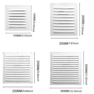 BRAV ตะแกรงช่องระบายอากาศ,อลูมิเนียมความร้อน Cooling Vents แผ่นฝาครอบระบายอากาศ,โลหะ 200*300 มม./200*400 มม.ฝาครอบระบบอากาศหน้าจอหน้าต่าง Square Vent