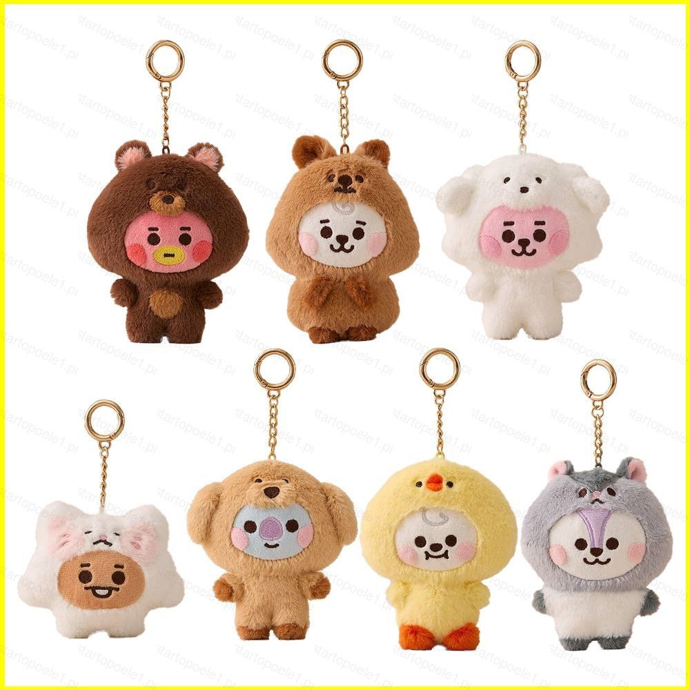 Bx น่ารัก BTS BT21 จี้ของขวัญสําหรับแฟน กระเป๋าเป้สะพายหลังเครื่องประดับพวงกุญแจยัดไส้ของเล่นคอลเลกชัน