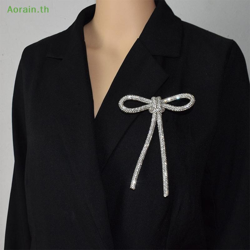 # Anth Beauty# Simple Rhinestone Bowknot เข็มกลัดสําหรับผู้หญิงสาว Blazer อุปกรณ์เสริมแฟชั่น Elegant Bow กิ๊บติดผมเครื่องประดับผมของขวัญ