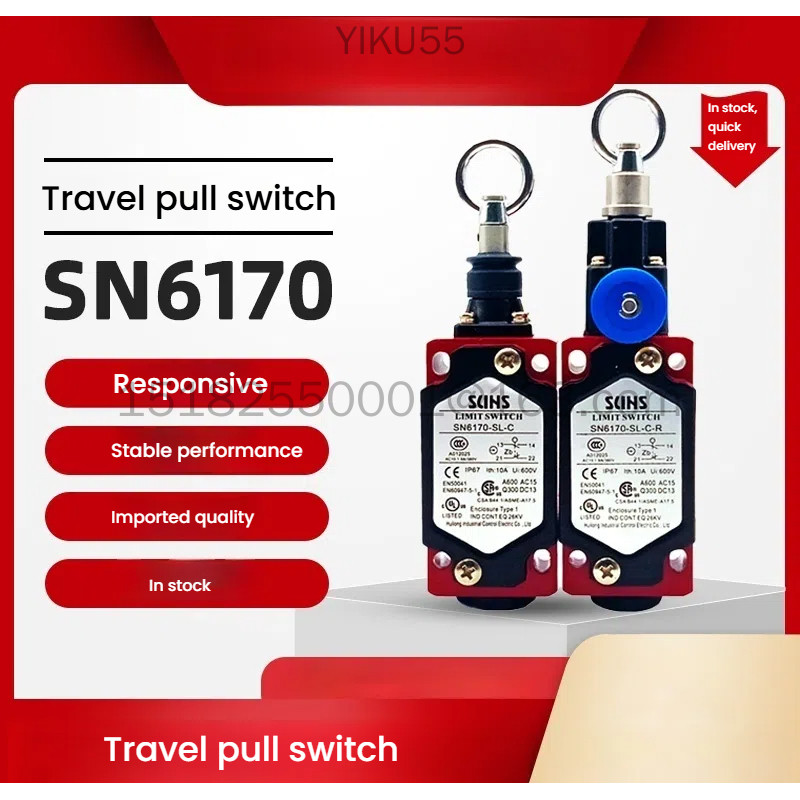 Pull-cord Switch Pull-cord Emergency Stop Under Safety SN2170/SN4170SN6170-SL Safety Limit Travel Switch