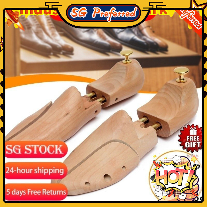 SG Lucky Store[SG stock Fast Shipping]1 คู่รองเท้าไม้รองเท้า Stretcher ไม้ปรับ Man ผู้หญิงแฟลตปั๊ม B