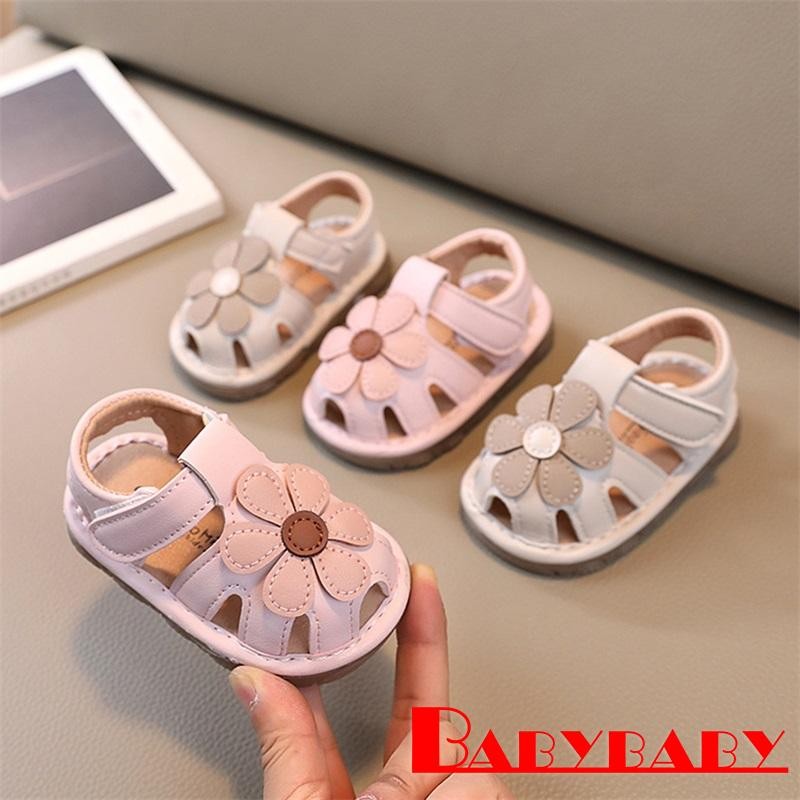 Bab-baby Girls Cute Sandals Summer Floral Hollow-Out Soft Sole Flats