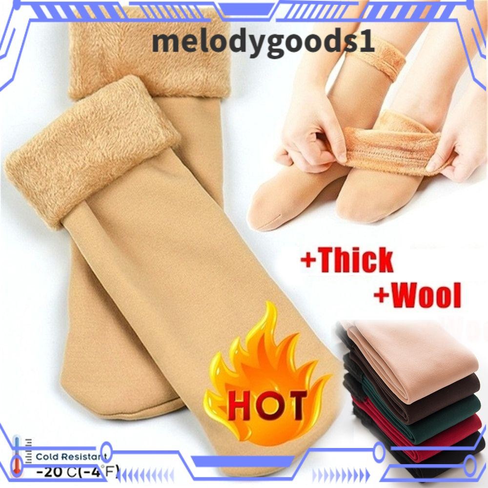 Melodygoods1 Velvet Floor Hosiery รองเท้าบูทหิมะแคชเมียร์ไม่มีรอยต่อ Thicken