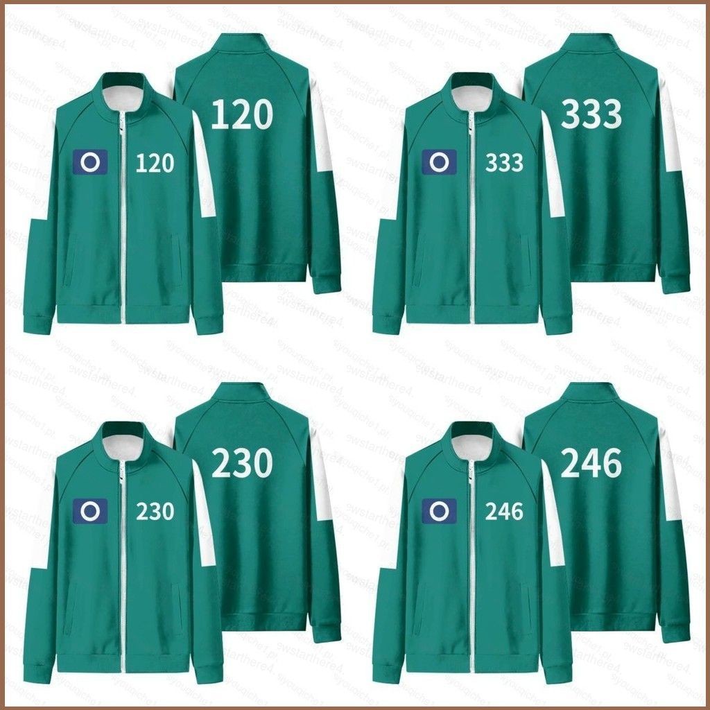 Squid Game Season 2 หมายเลข 246 230 120 333 แสดงซิปเสื้อกันหนาวเสื้อแจ็คเก็ต Unisex Top