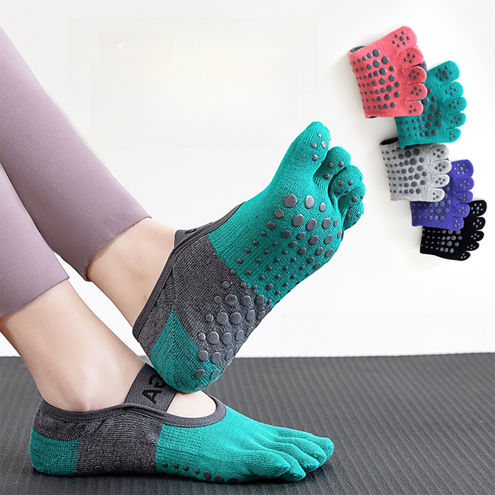 ผู้หญิงถุงเท้านิ้ว แยกนิ้ว ถุงเท้าพิลาทิส ถุงเท้าโยคะ Sports Socks ขนาดฟรีไซส์