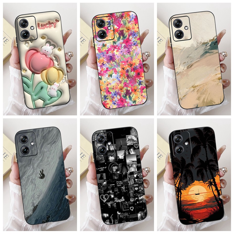 สําหรับ Motorola Moto G54 G64 2024 กรณี XT2343-1 XT2343-2 ฝาครอบ Cool ทาสีซิลิโคนกันกระแทกปลอกอ่อนสําหรับ MotoG54 Power Shell