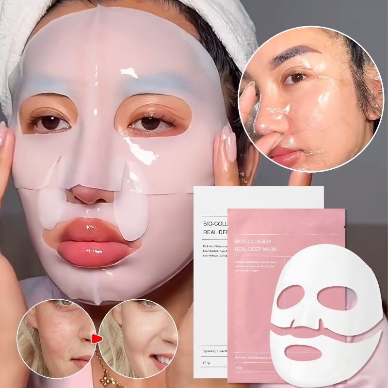 มาส์กคอลลาเจนย่อยสลายได้ - อุปกรณ์ดูแลผิวหน้า - มาส์กเจลลี่ผลไม้คอลลาเจนแยก - Deep Hydrating Repair Face-pack - สําหรับรูขุมขนหดตัว, ให้ความชุ่มชื้น, เพิ่มความกระจ่างใส