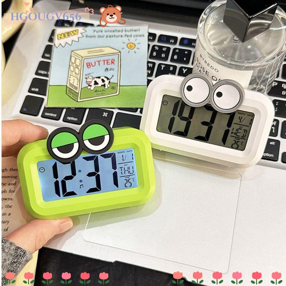 Hgougv656 LED นาฬิกาดิจิตอล, Kawaii การ์ตูน Loopy นาฬิกาปลุก, พร้อมไฟกลางคืน Multi-function นักเรียนหอพักเดสก์ท็อปนาฬิกา