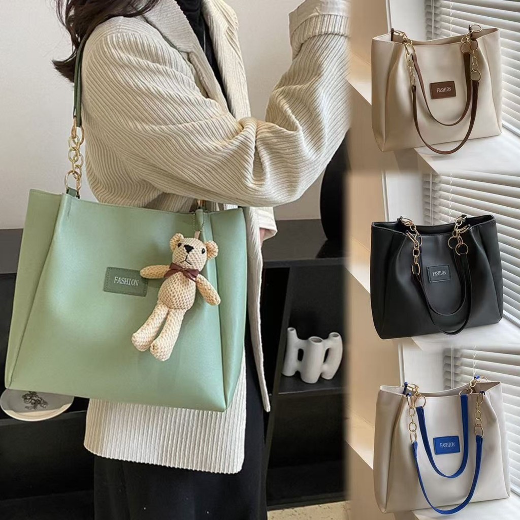 BM.shop กระเป๋า ใบใหญ่แฟชั่นใส่ของได้เยอะPU หน้าใหญ่มากใส่ของได้เยอะมาก(ไม่มีพวงกุญแจให้)  SP5651
