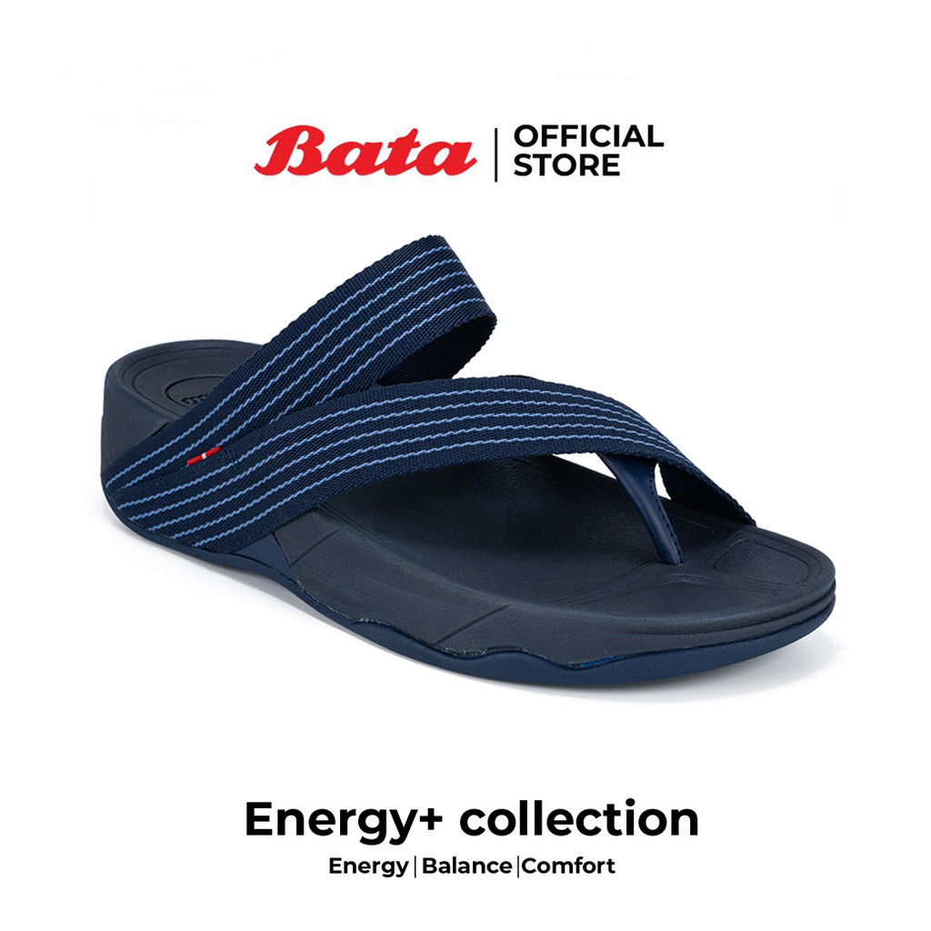 [New Arrival] Bata บาจา Energy+ รองเท้าแตะหูหนีบแฟชั่น สายผ้าไนลอน ยอดฮิต สวมใส่ง่าย สำหรับผู้หญิง สีกรมท่า รหัส 4719414