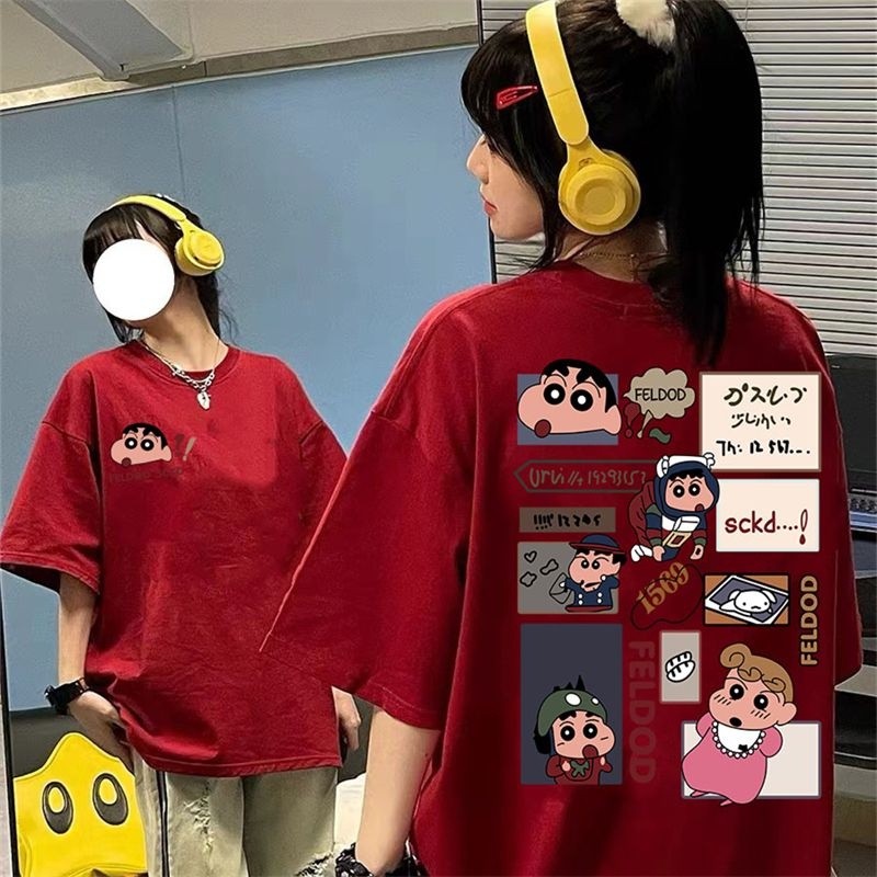 COD (จัดส่งในกรุงเทพฯ) MAO Shop เสื้อยืดคอกลม แขนสั้น พิมพ์ลายการ์ตูนน่ารัก ทรงหลวม เหมาะกับฤดูร้อน สําหรับผู้หญิง