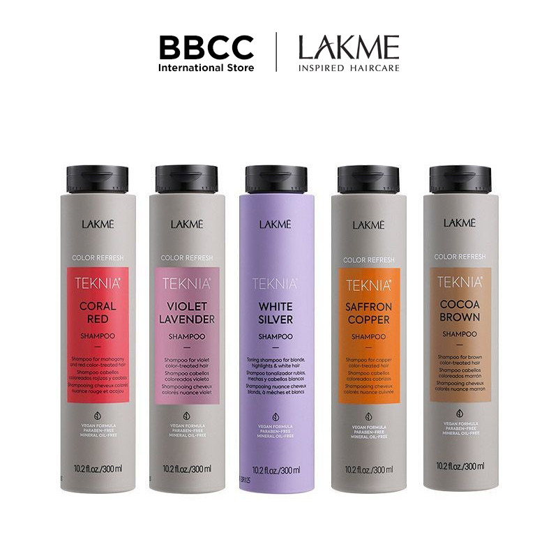 Lakme/TEKNIA/Color refresh/สีคงแชมพู/ลบเหลือง/ล็อคสี/ย้อมผม/ครีมนวดผม/ยาสระผมสี/แชมพูม่วง lolane/ม่วง/แดง/แชมพู // ป้องกันสี/300ml m8z3