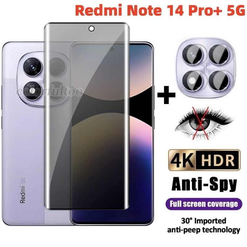 Redmiหมายเหตุ15 2026ความเป็นส่วนตัวกระจกนิรภัยสําหรับRedmiหมายเหตุ15 14 Pro Plus 14pro + Note14Pro Note15Pro 4G 5G 9Hคลุมทั้งหมดAnti Spyกระจกส่วนตัวป้องกันหน้าจอกลับกล้องเลนส์ฟิล์ม