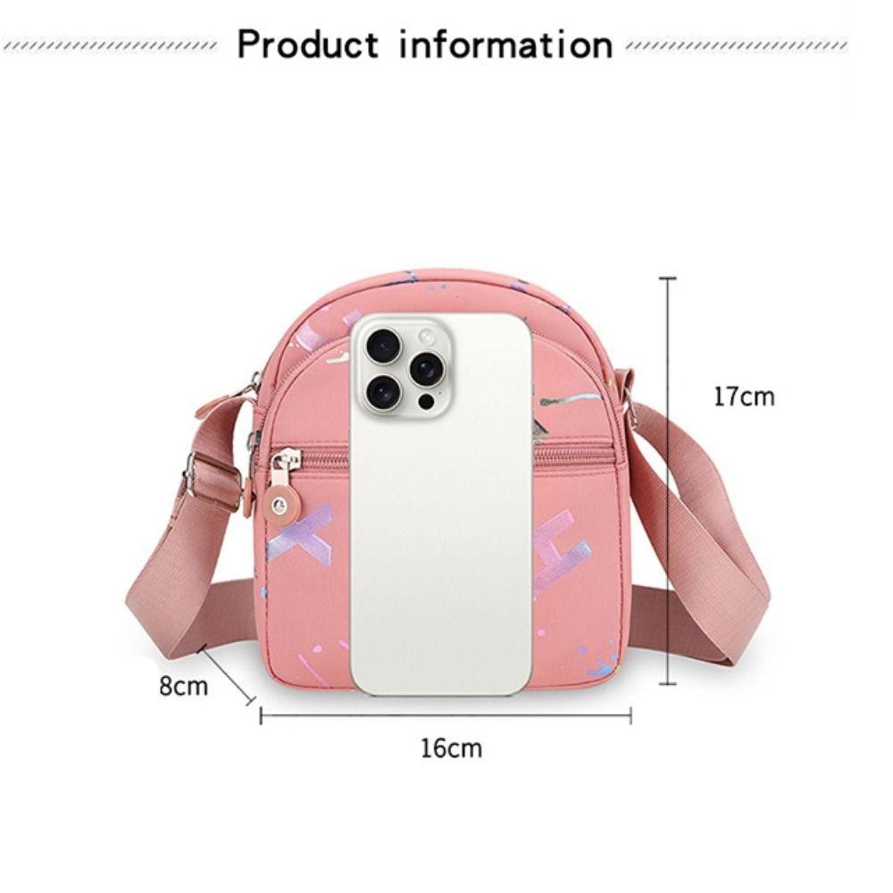 CNXIQU กระเป๋าสะพายไหล่,ไนลอนมินิกระเป๋าสะพายข้าง, Causal Multi Layer Purse Women