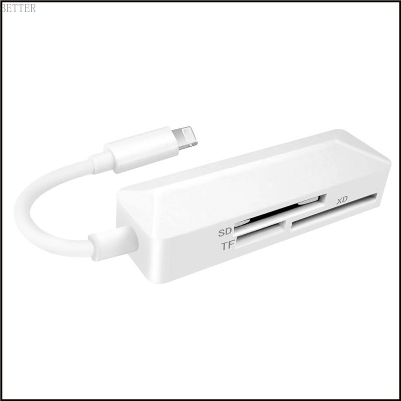 Bett Ios8Pin Card Reader TFSD XD 3 in 1 Carder Reader สําหรับแท็บเล็ตโทรศัพท์แล็ปท็อป