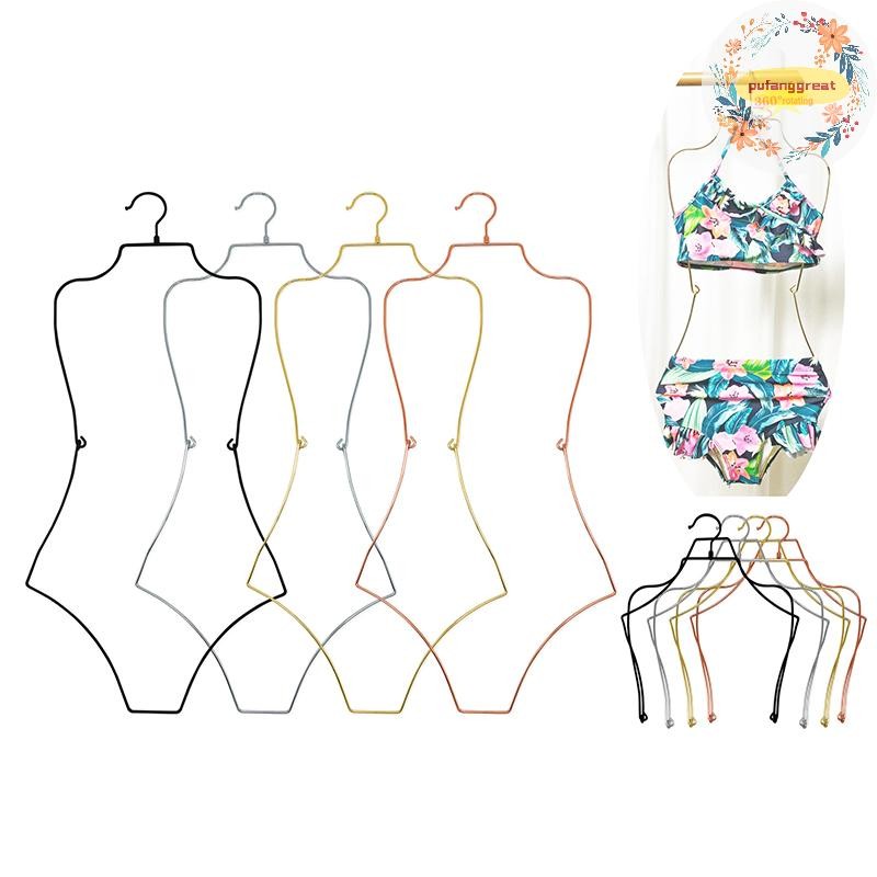 Pufanggreat ชุดว่ายน้ําแขวนโลหะ Body Shape บิกินี่แขวนพับแขวน Rack สําหรับตู้เสื้อผ้าแสดง TH