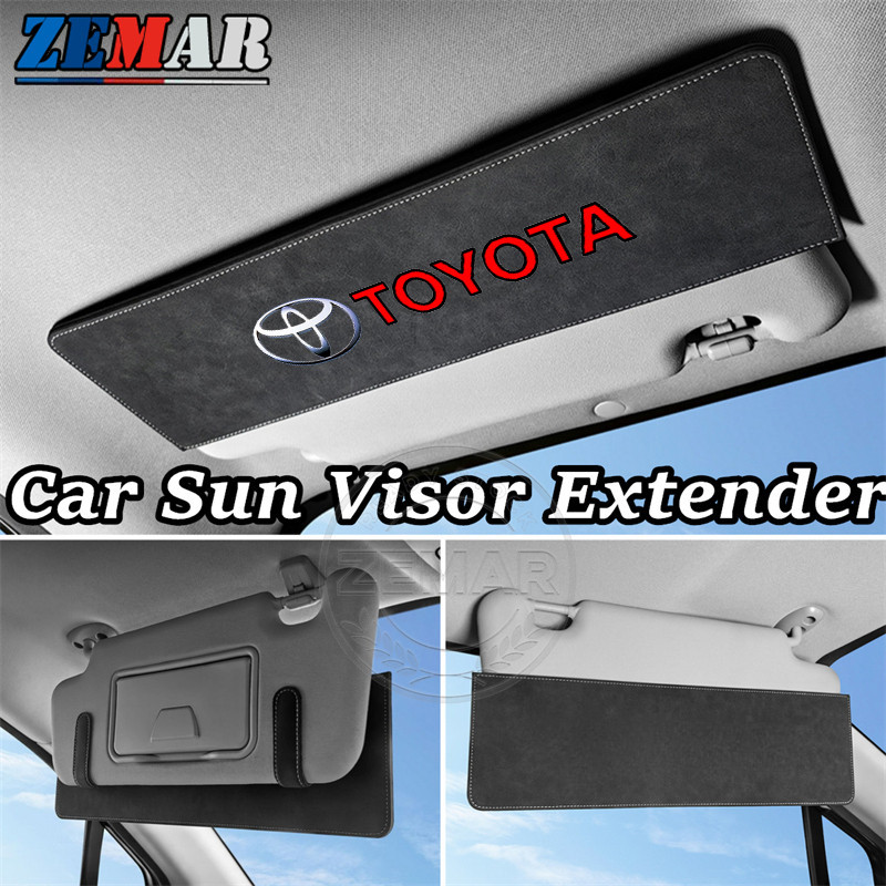 Toyota รถ Sun Visor แผ่นขยายหนังนิ่มม่านบังแดดรถยนต์แผ่นอุปกรณ์ตกแต่งภายในรถยนต์สําหรับ Toyota Fortu