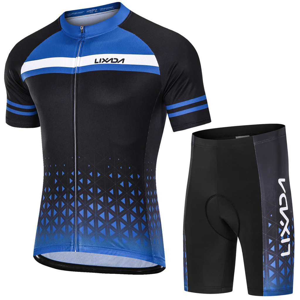 Winn Men Cycle Jersey Set Breathable Quick-Dry Short Sleeve and Cushion Shorts MTB Cycle Outfit Set