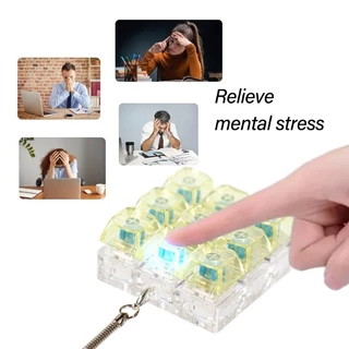 ✿ 9 Key Mechanical Keycap Fidgets ของเล่น LED Light ความเครียดบรรเทาพวงกุญแจโต๊ะทํางาน Gadget