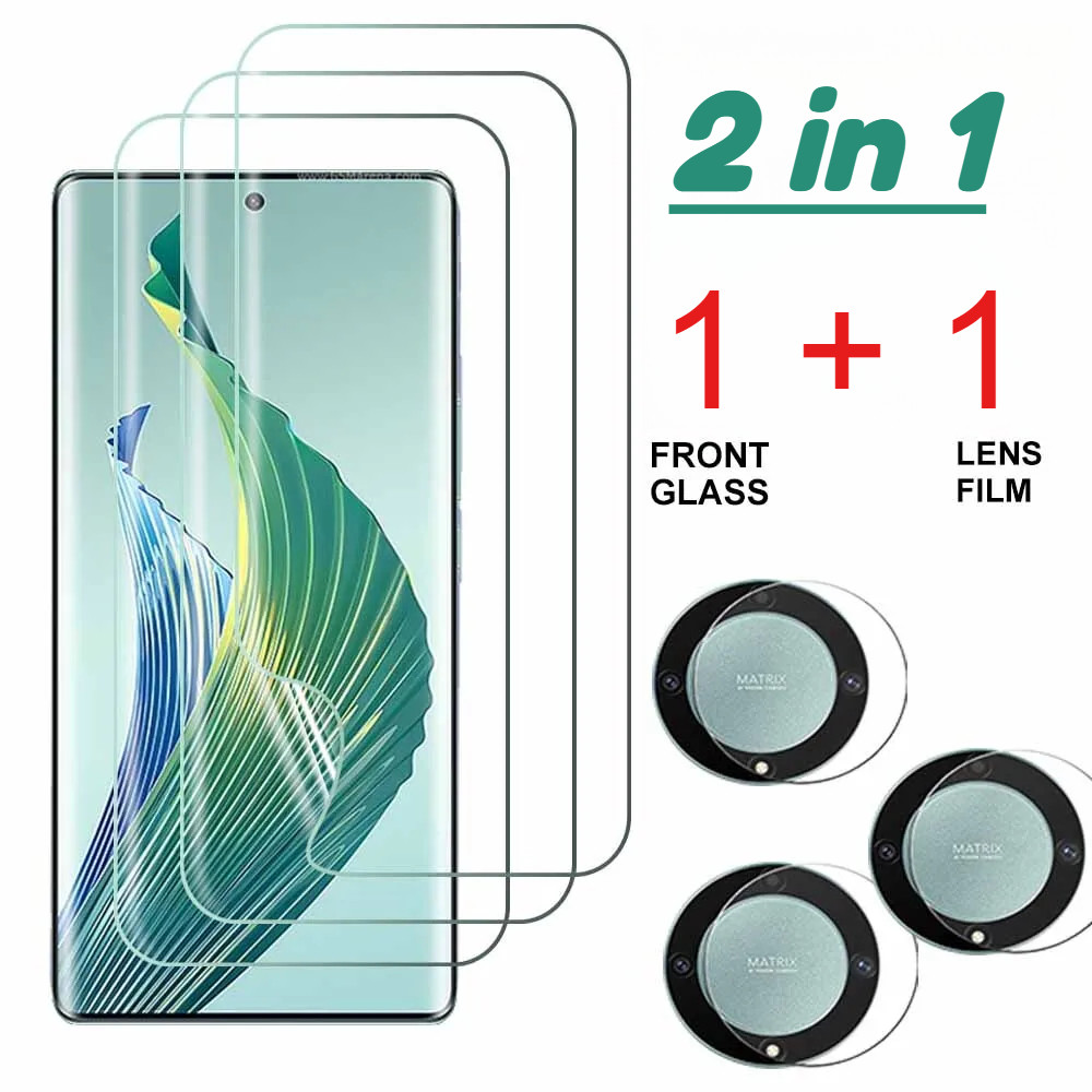 2In1 Hydrogel Softฟิล์มสําหรับHonor 400 X60 X60i X9c GT Power Lite Proสมาร์ท 5Gกล้องเลนส์ป้องกันหน้า