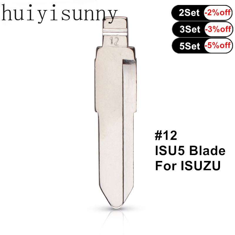HYS 10 ชิ้นใหม่โลหะเปล่า Uncut Flip KD VVDI JMD กุญแจรถระยะไกล #12 ใบมีดกุญแจ LISHI ISU5 สําหรับกุญแ