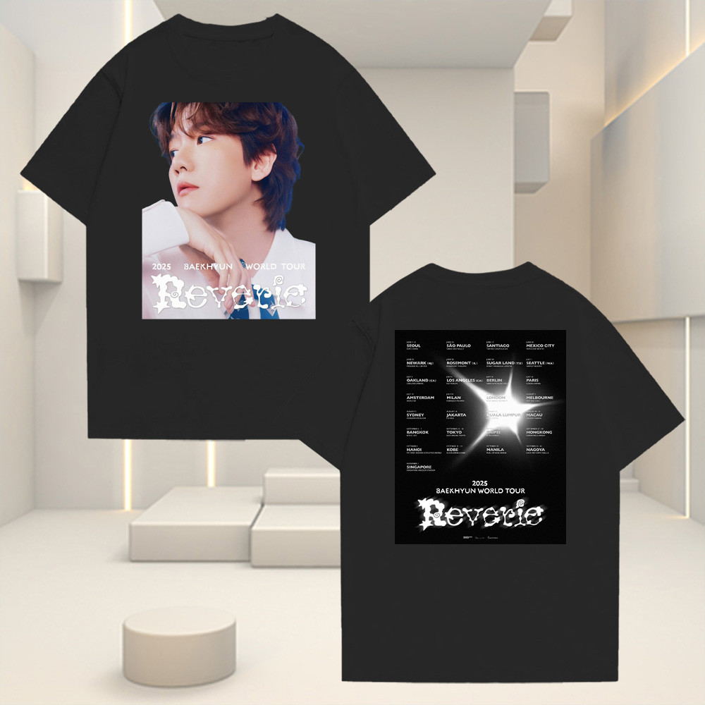 HOT! เสื้อยืดคอตตอนพิมพ์ลาย PARK BO GUM 2025 FAN MEETING TOUR ขนาด S-5XL