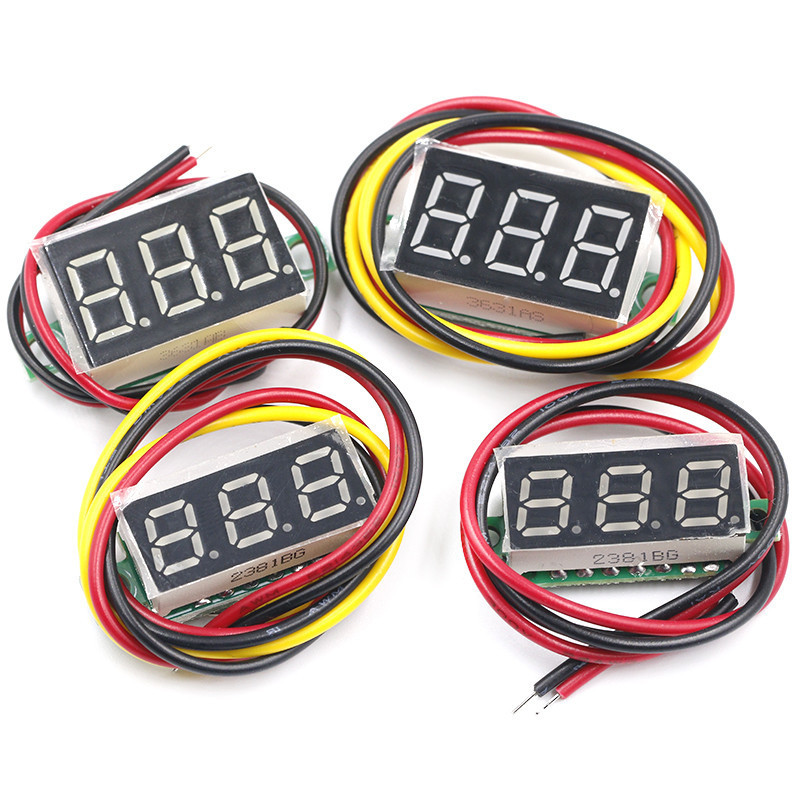 0.93 ซม. ดิจิตอล DC โวลต์มิเตอร์หัวดิจิตอลจอแสดงผลปรับสามสาย DC0-100V แบตเตอรี่โวลต์มิเตอร์