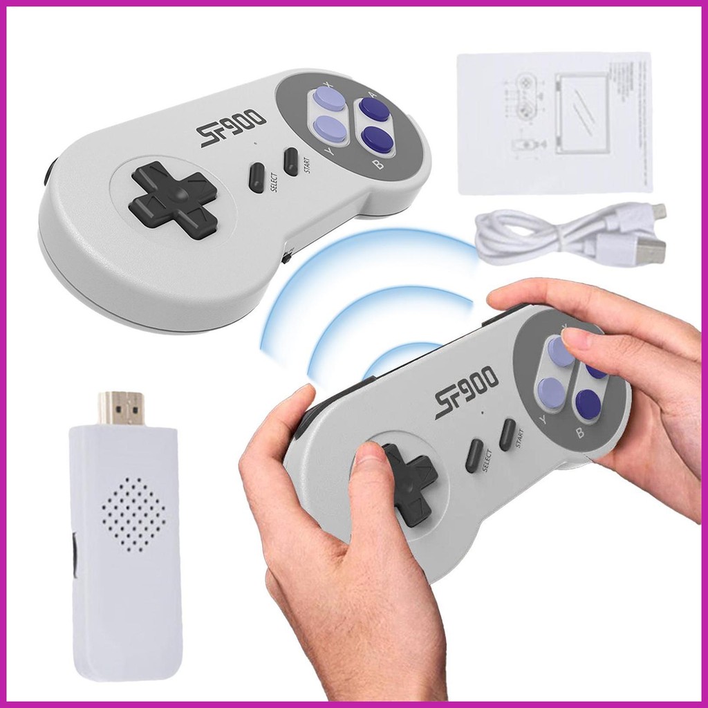 คอนโซลเกมย้อนยุค Plug and Play Video TV เกมอุปกรณ์เสริมวิดีโอเกมพร้อมคอนโทรลเลอร์ไร้สาย 2.4g คู่ yayseth