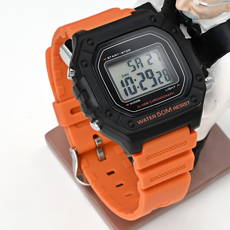 18 มม.สายนาฬิกายางสําหรับ Casio W-800H 216H 735H SGW-300H AE-1200 1300 AQ-S810W เปลี่ยนกีฬานาฬิกาดําน้ํา