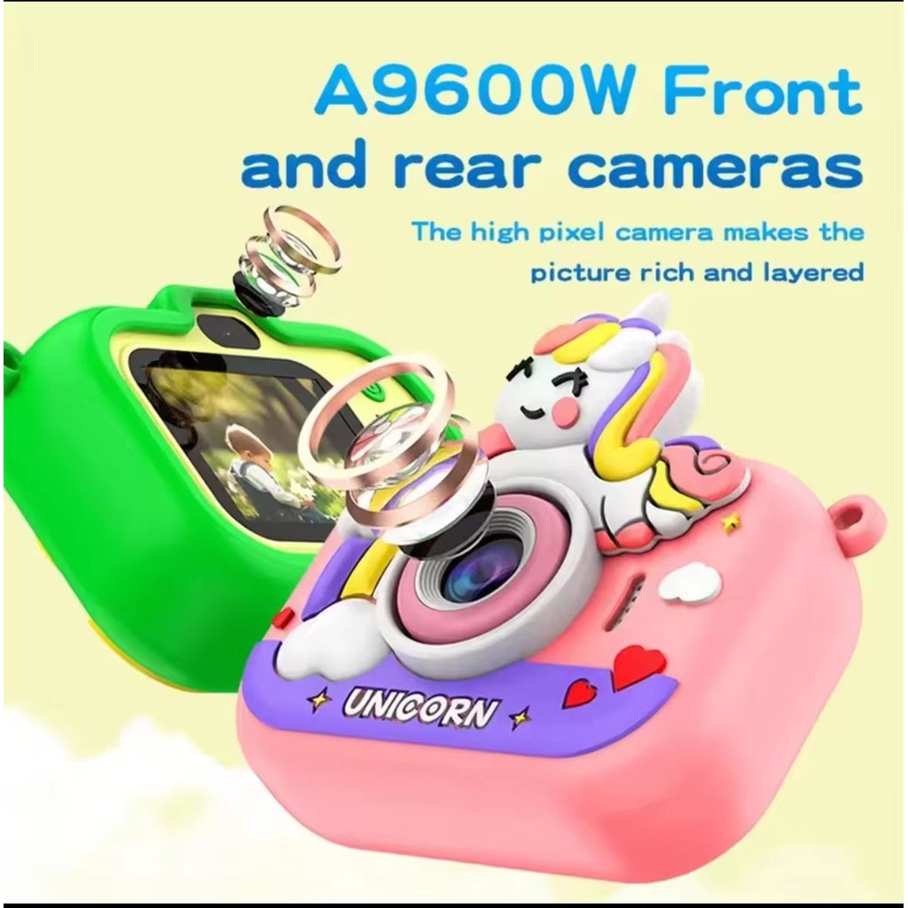 SIX6SHOP(P24)*พร้อมส่งในไทย* Camera HD กล้องถ่ายรูป ถ่ายวีดีโอ ลาย การ์ตูน ปริ้นภาพ พร้อมขาตั้ง