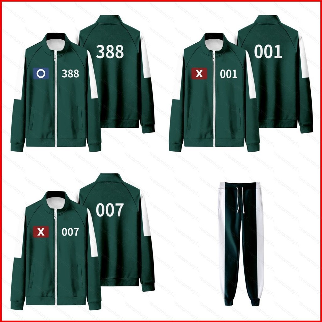 Ys Squid Game Season 2 เบอร์ 001 007 388 246 230 sweatpants zipper Sweatshirt coat jacket Unisex Top