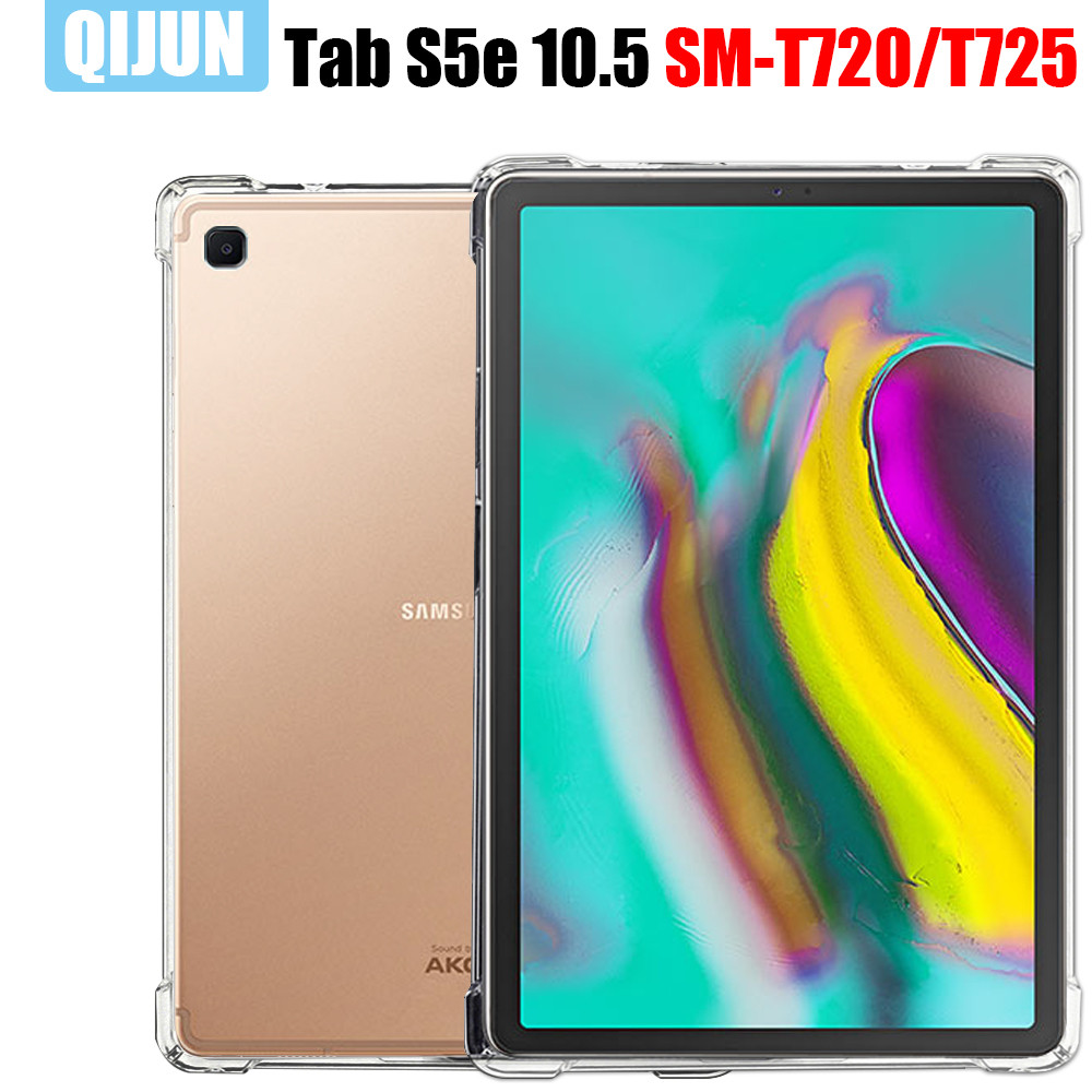 กรณีแท็บเล็ตสําหรับ Samsung Galaxy Tab S5e 10.5 TPU ซิลิโคนใสนุ่มถุงลมนิรภัยป้องกัน fundas สําหรับ SM-T720 SM-T725