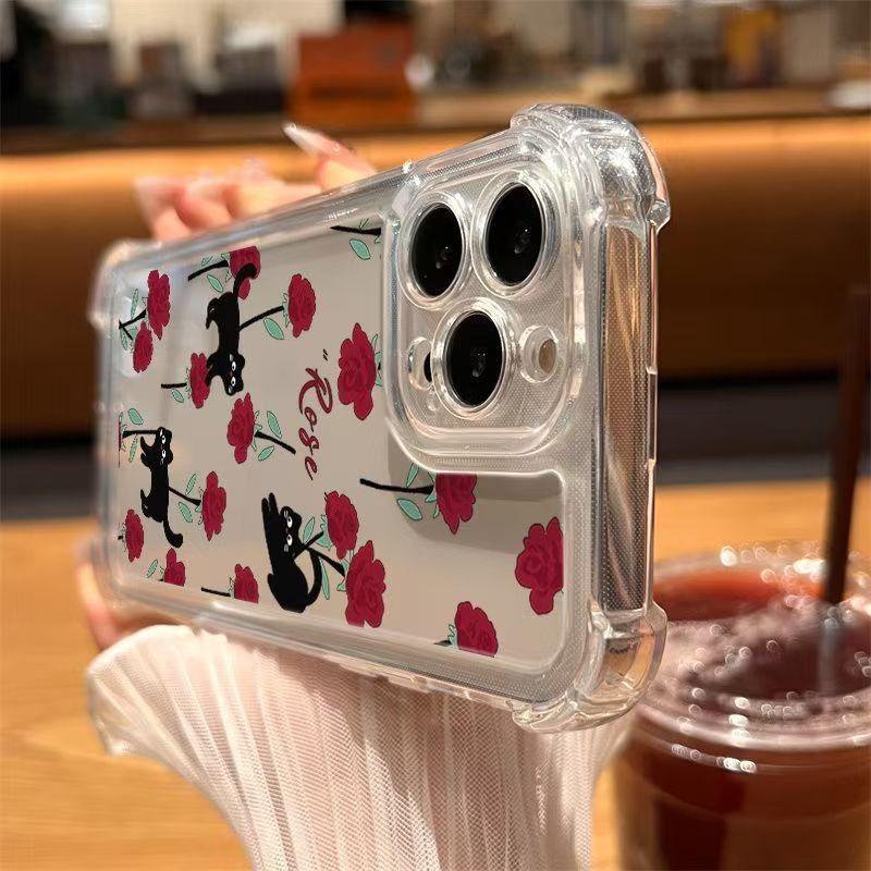 SAMSUNG Insสไตล์red RoseปลอกสําหรับSamsung Galaxy S9 S8 S9 + S8+ J7 J5 J3 Pro A3 A5 A7 2017 J2 J4 Co