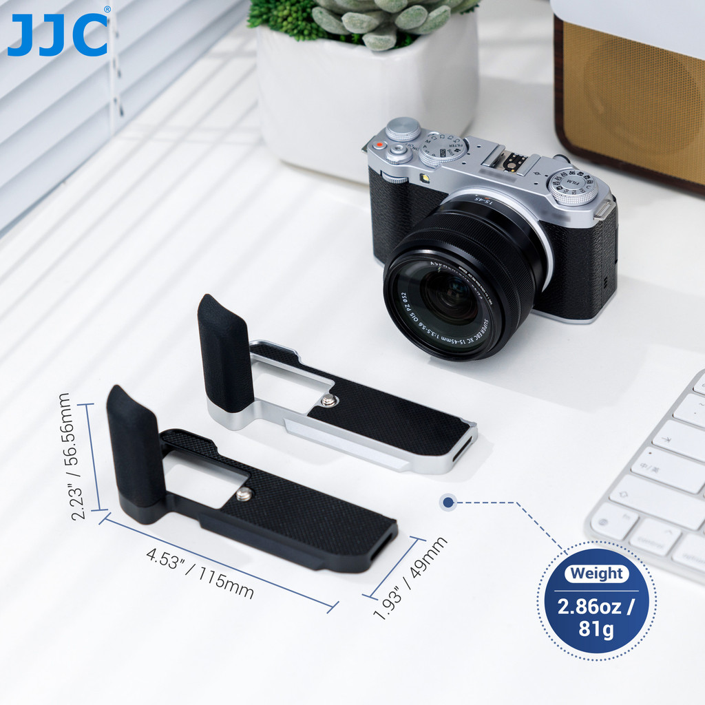 JJC XM5 ด้ามจับรูปตัว L กันลื่น Hand Grip สําหรับ Fuji Fujifilm X-M5 ด้ามจับกันลื่นแบบ Arca Type พร้อมซ็อกเก็ตเกลียวขาตั้งกล้องขนาด 1/4 "-20
