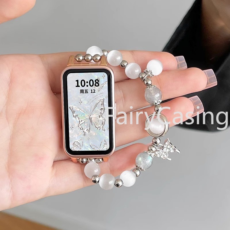 เหมาะสําหรับ หัวเว่ย วงดนตรี 11 มือโปร 10 9 8 สายนาฬิกากีฬาสําหรับ หัวเว่ย วงดนตรี 8 9 เอ็นเอฟซี สายรัดข้อมือผู้หญิงโอปอลเปลี่ยนสร้อยข้