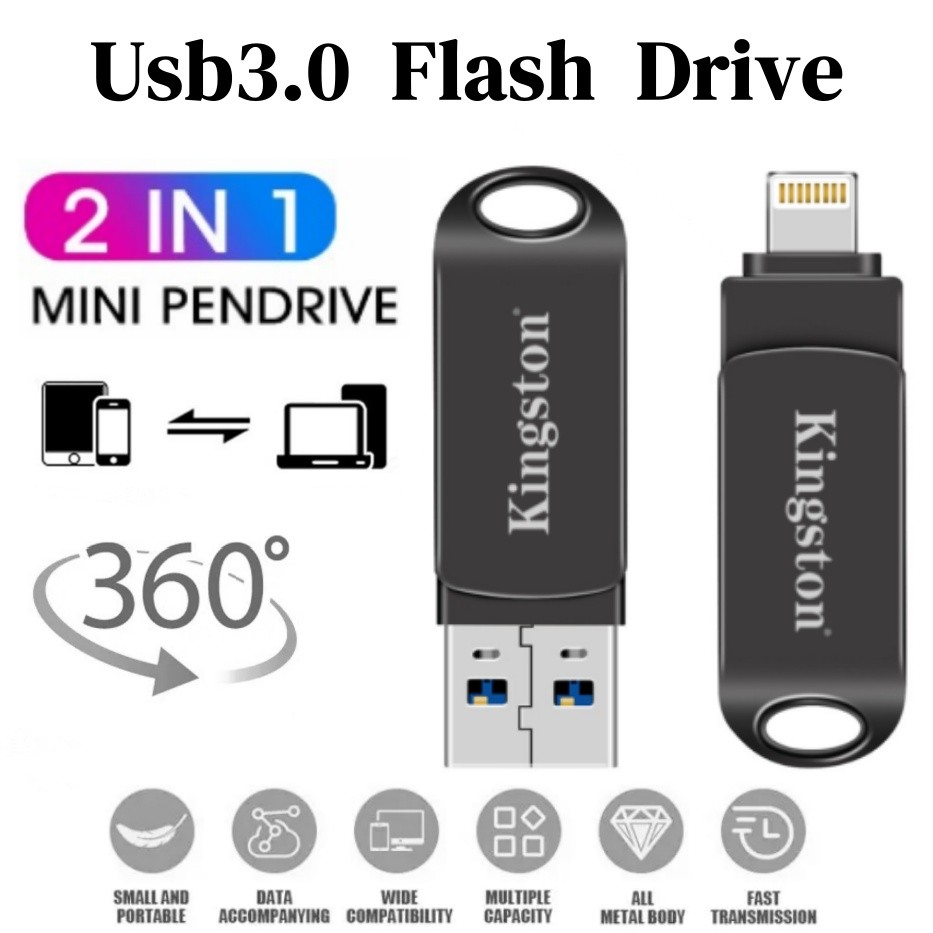 2 in 1 Otg Pendrive 1TB แฟลชไดรฟ์ Usb 2TB Usb Thumb Drive Otg สําหรับ Iphone Pendrive Storage