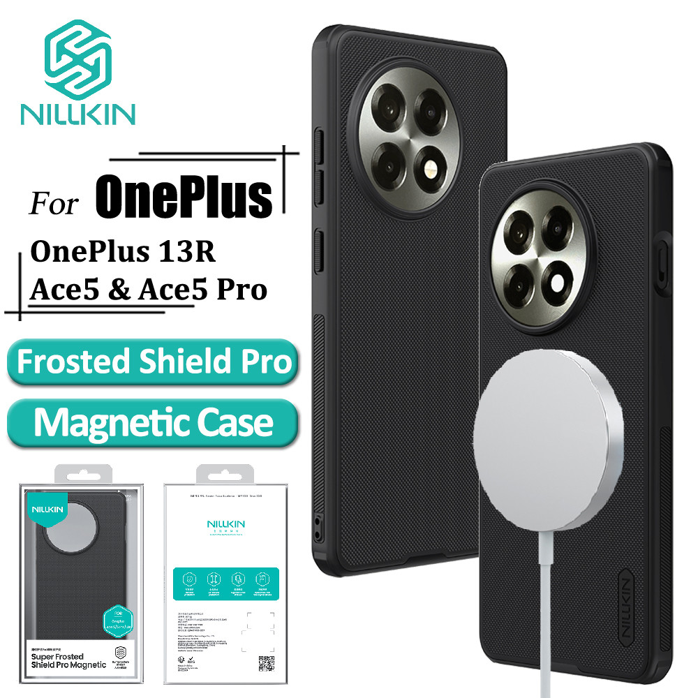 Nillkin Magnetic Super Frosted Shield Pro Case สําหรับ OnePlus 13R / Ace 5 / Ace 5 Pro เคสโทรศัพท์ Matte TPU + PC กันกระแทกปกหลัง