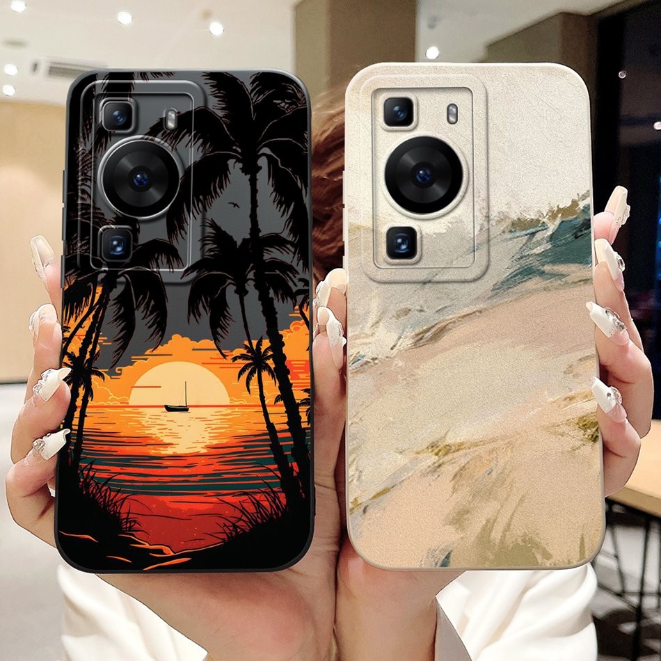 Huawei P60 Pro P 60 P60 Art เลนส์ป้องกันกรณี P60Pro P60Art P60 ใหม่แฟชั่น Sunset ซิลิโคนนุ่มเคสโทรศั