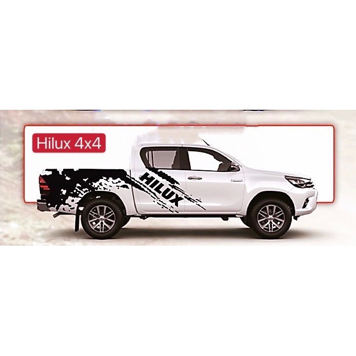 (Ready Stock ) S477# 2pc Hilux 4x4 Car Body Vinyl Decal sticker
