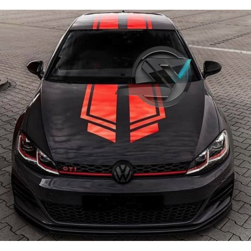 （Ready Stock) S1194# 1Set 3pcs Volkswagen Golf GTI Car Body Stripe Vinyl Decal Sticker(Bonnet+Car Ro