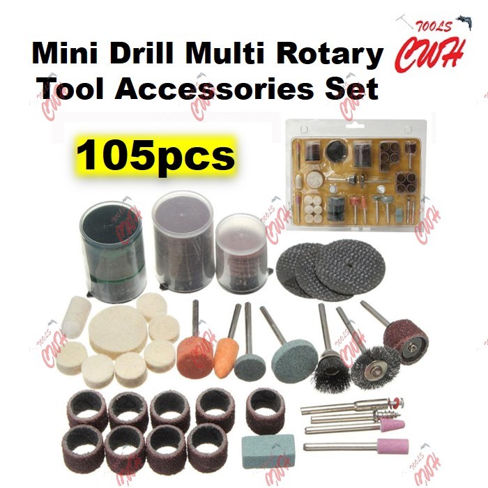 105PCS PRC ROTARY TOOL SET ACCESSORY MINI GRINDER DRILL SANDER POLISH DREMEL