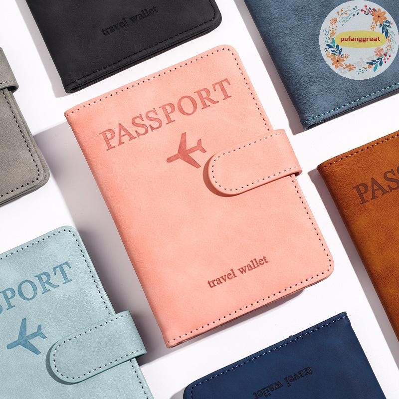 Pufanggreat Antimagnetic & Anti-theft Passport Holder ครอบคลุมกรณีกระเป๋าเดินทางบัตรเครดิตกระเป๋าสตางค์หนังหนังสือหนังสือเดินทางสําหรับผู้หญิง/ผู้ชายหนังสือเดินทาง TH