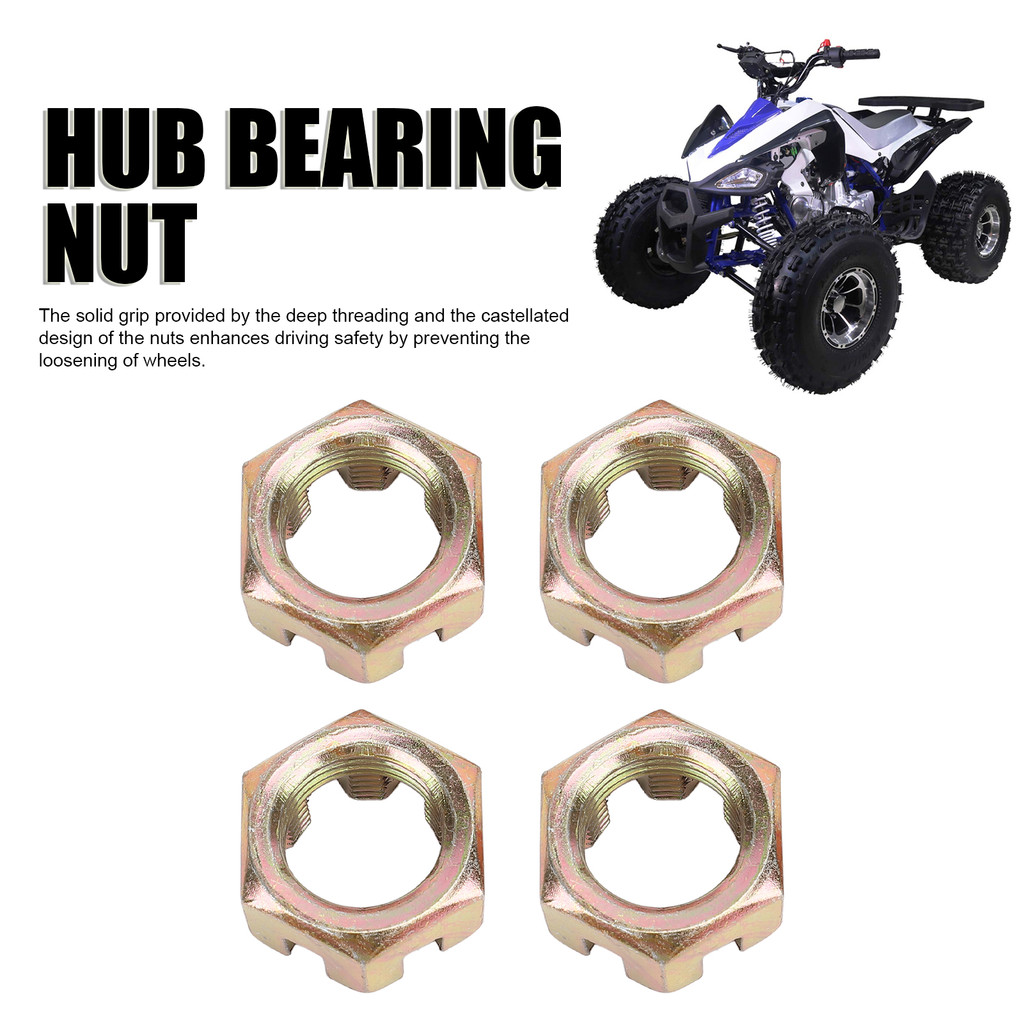 TMA ~ 4PCS 20 มม.ดุมล้อเพลา Castellated Nuts โลหะผสมเหล็กสําหรับ 150cc 250cc Quad Dirt Bike ATV