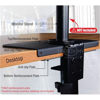 (มีของพร้อมส่ง) Monitor Arm Reinforcement Plate (แผ่นรองขาจอแบบหนีบกับโต๊ะ)เหล็กเสริม Monitor Mount Plate สำหรับ