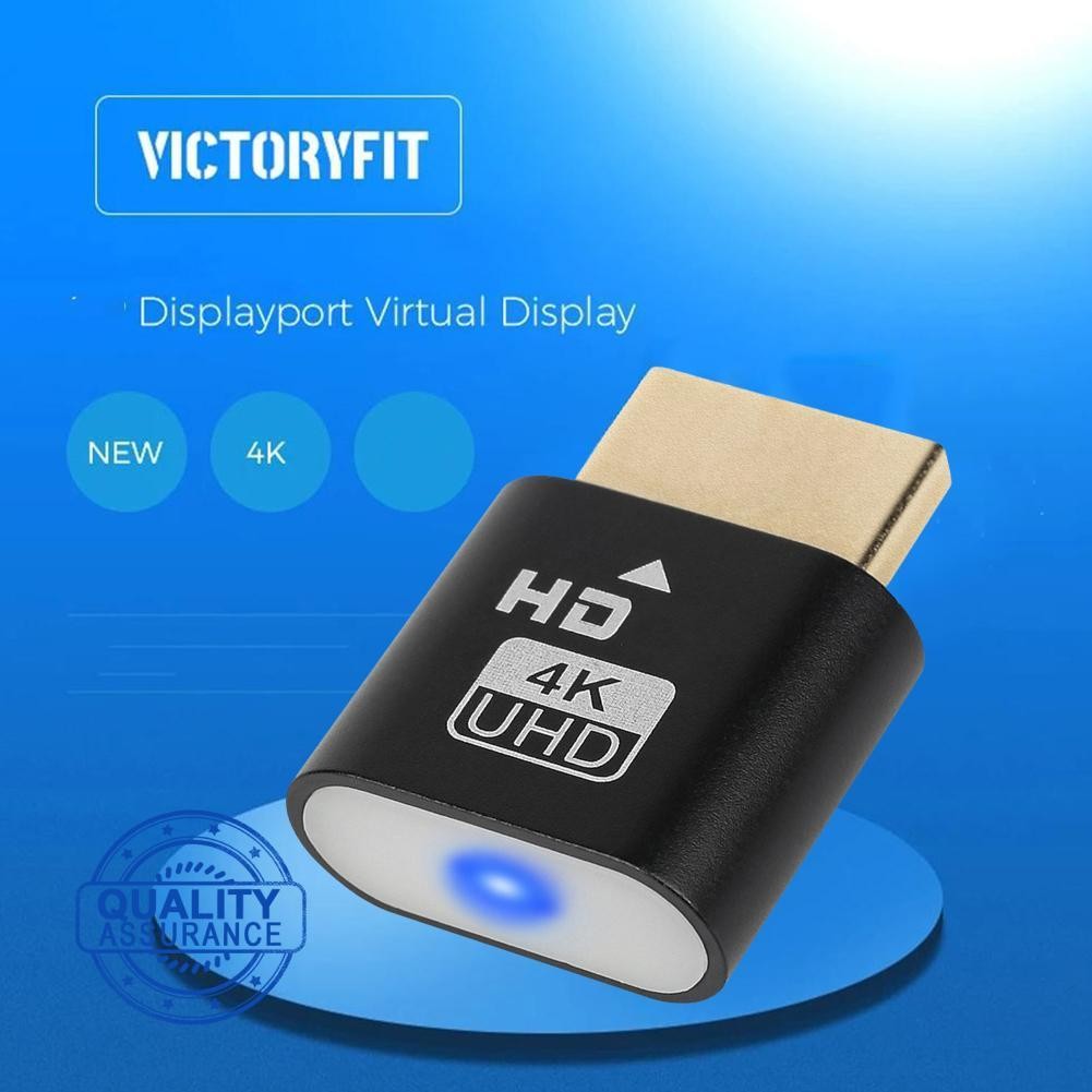 Hdmi Dummy Plug อะแดปเตอร์แสดงผลเสมือน Hdmi Dummy Plug 4k H4g8