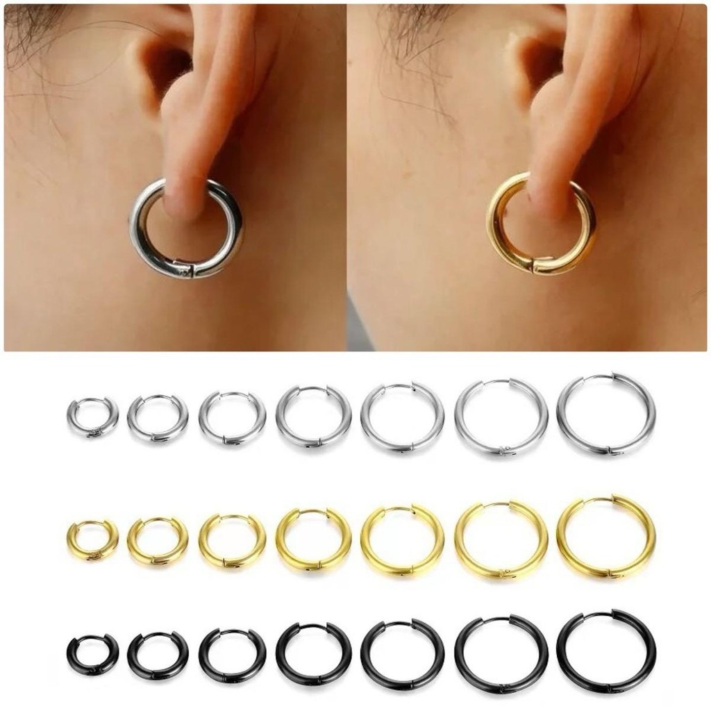 STR ต่างหูสแตนเลสความหนา 2.5mm ไม่ลอกไม่ดำ ใส่อาบน้ำได้(ราคา 1 คู่)