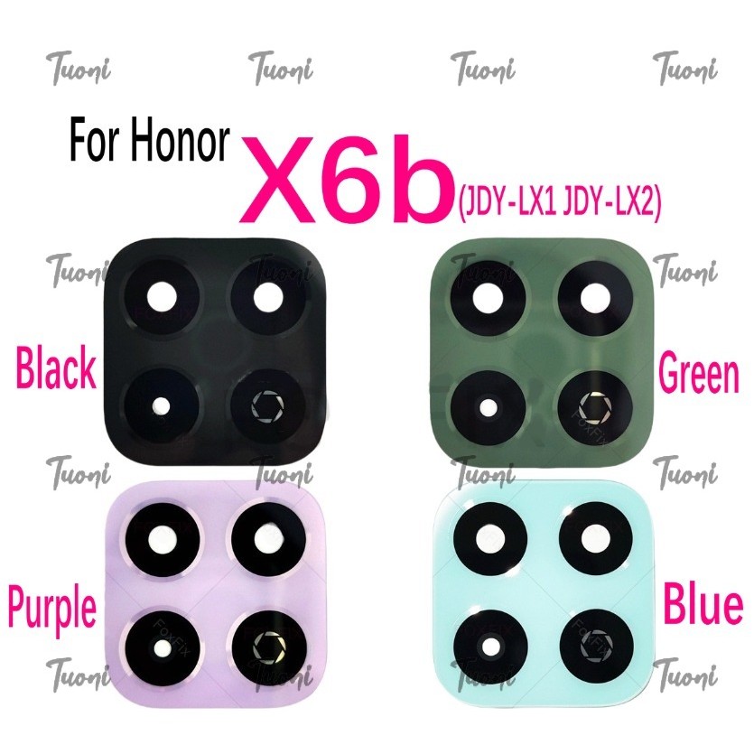 เลนส์กล้องด้านหลังสําหรับ HONOR X6b ฝาครอบกระจกกล้องด้านหลังเปลี่ยน + เทปกาว JDY-LX1 JDY-LX2